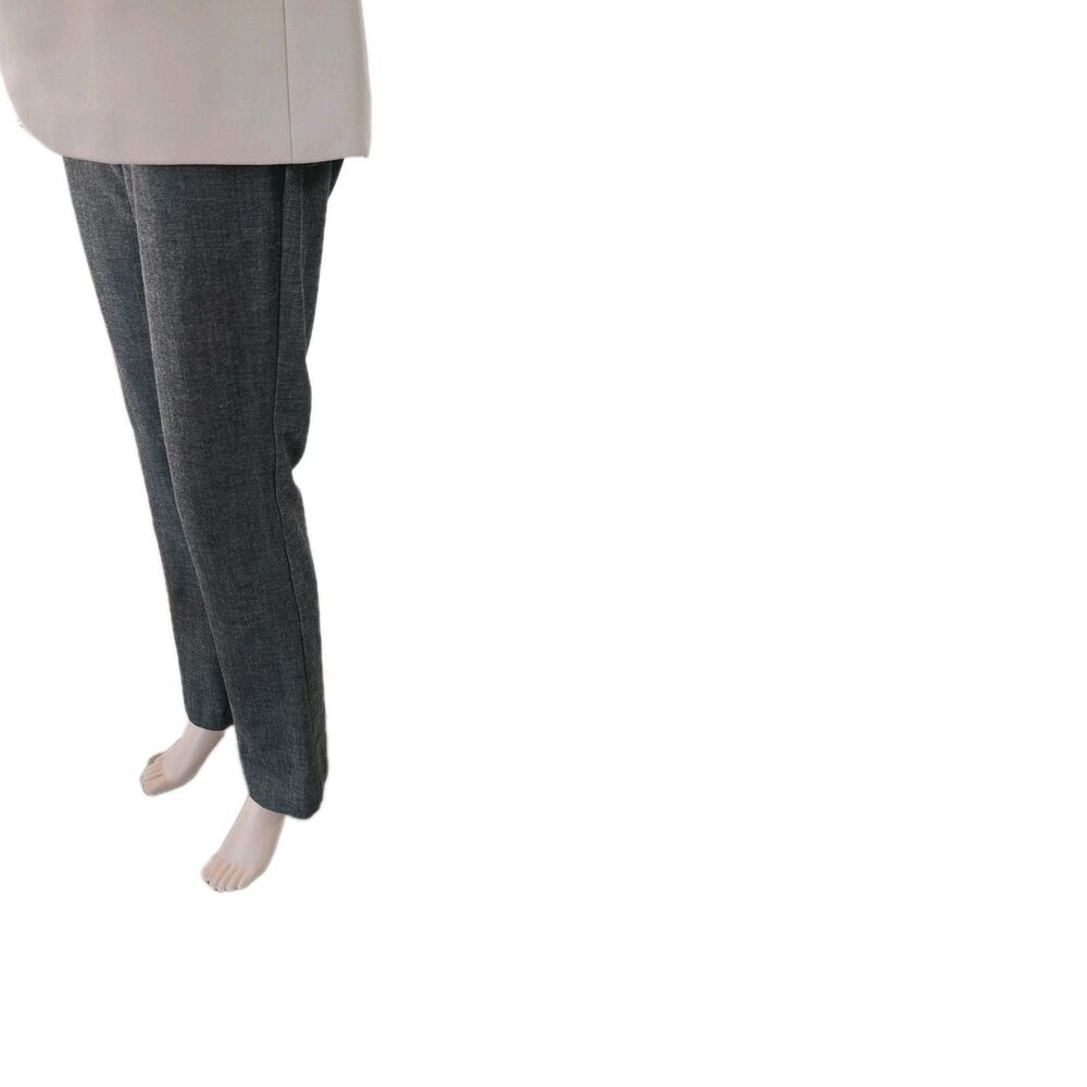 Express Columnist Gray Mid Rise Contrast Waistband Dress Pants 4R - Picture 2 of 6